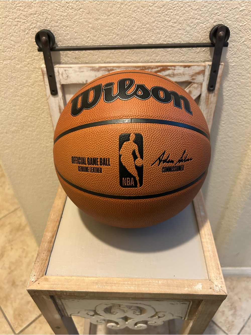 Authentic Wilson NBA Official Game Ball. Genuine leather, size 7. Pristine